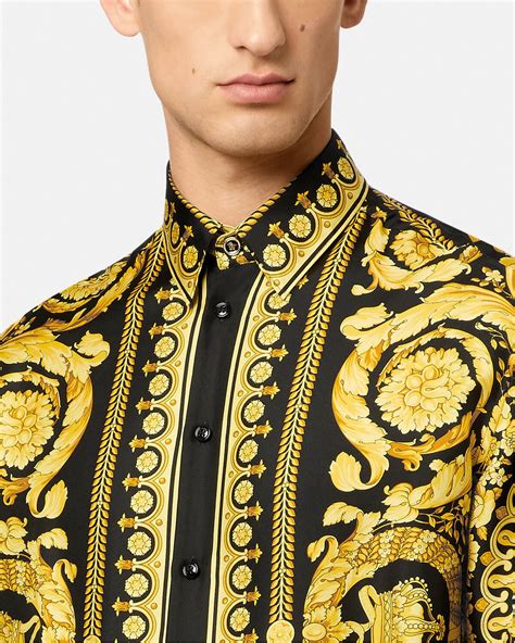 versace baroque print t shirt|barocco silk shirt.